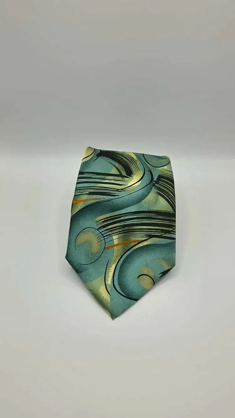 Jerry J Garcia  100% Silk Tie Duckworm Collection 46 green Necktie